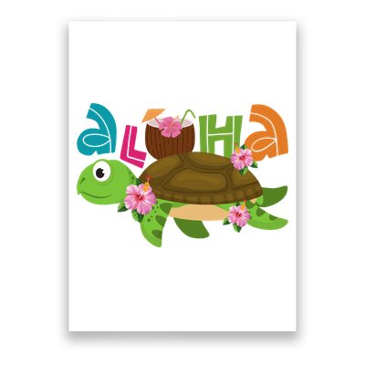 Aloha Tropical Turtle Vacation Poster