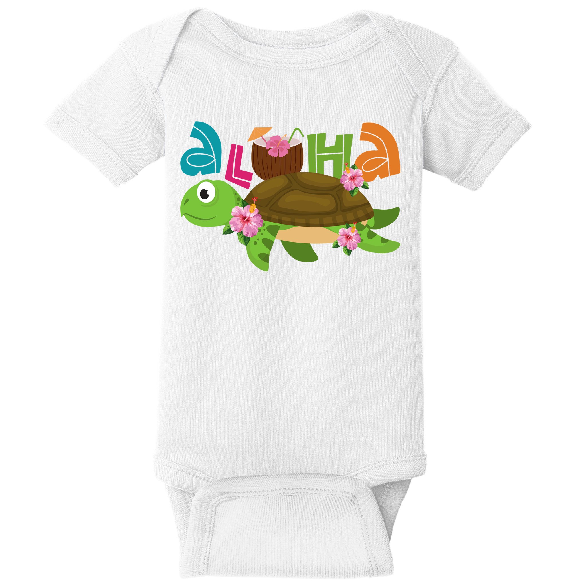Aloha Tropical Turtle Vacation Baby Bodysuit