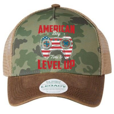 American Time To Level Up 4th Of July Cool Gaming Gamer Legacy Tie Dye Trucker Hat