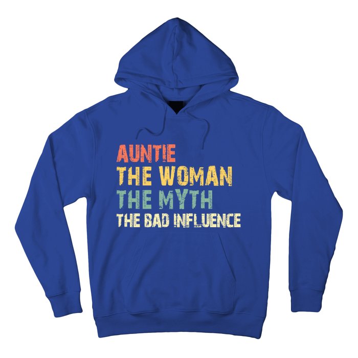 Auntie The The Myth The Bad Influence Funny Vintage Gift Hoodie