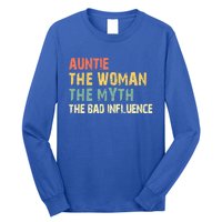 Auntie The The Myth The Bad Influence Funny Vintage Gift Long Sleeve Shirt