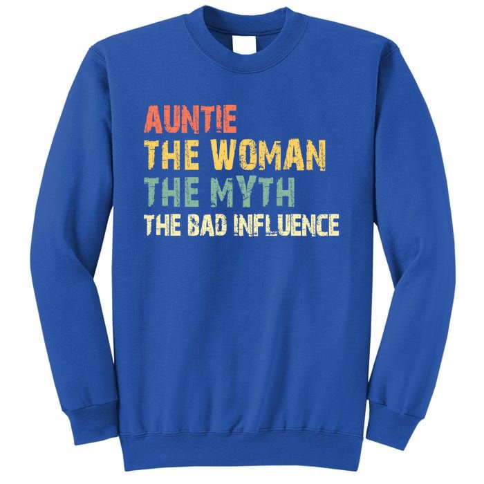 Auntie The The Myth The Bad Influence Funny Vintage Gift Sweatshirt