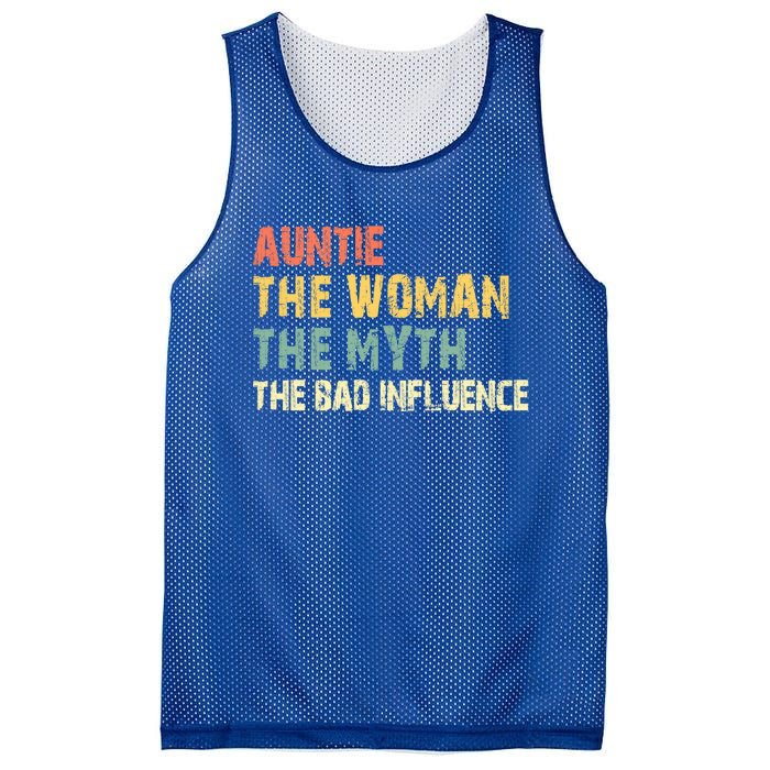 Auntie The The Myth The Bad Influence Funny Vintage Gift Mesh Reversible Basketball Jersey Tank