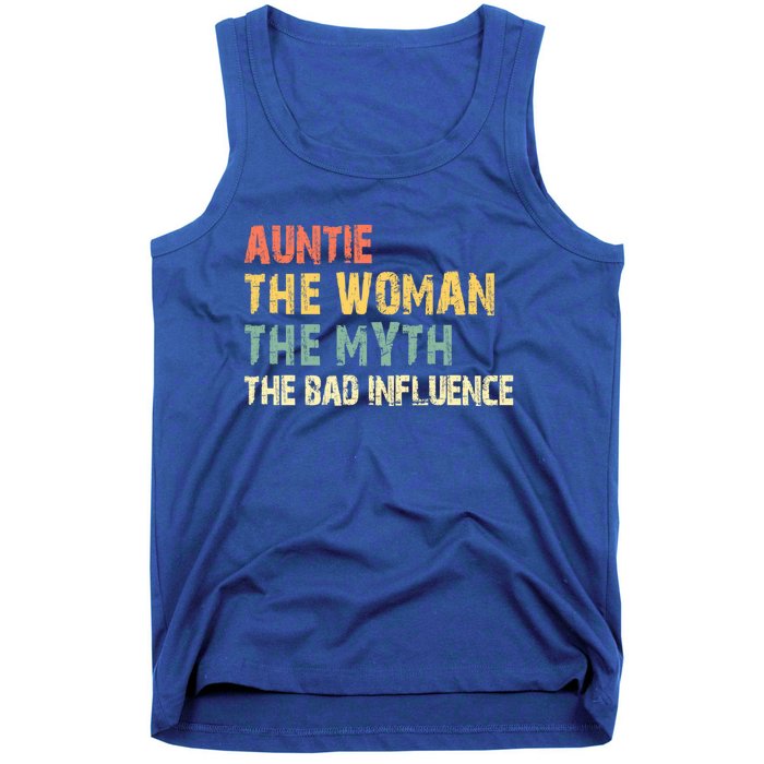 Auntie The The Myth The Bad Influence Funny Vintage Gift Tank Top