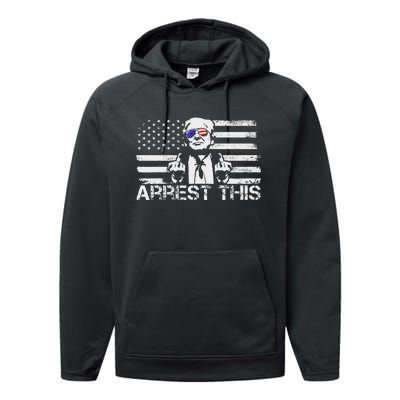 Arrest This Trump Fingers Pro Trump Trump Arrest This Performance Fleece Hoodie