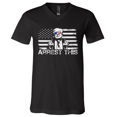 Arrest This Trump Fingers Pro Trump Trump Arrest This V-Neck T-Shirt