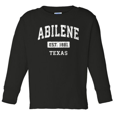 Abilene Texas Tx Vintage Sports Established Design Toddler Long Sleeve Shirt