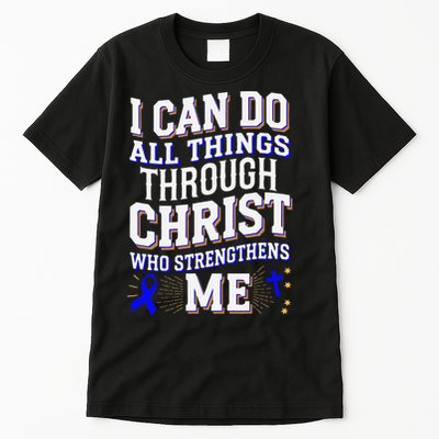 All Things Through Christ Juvenile Arthritis Awareness Tall T-Shirt