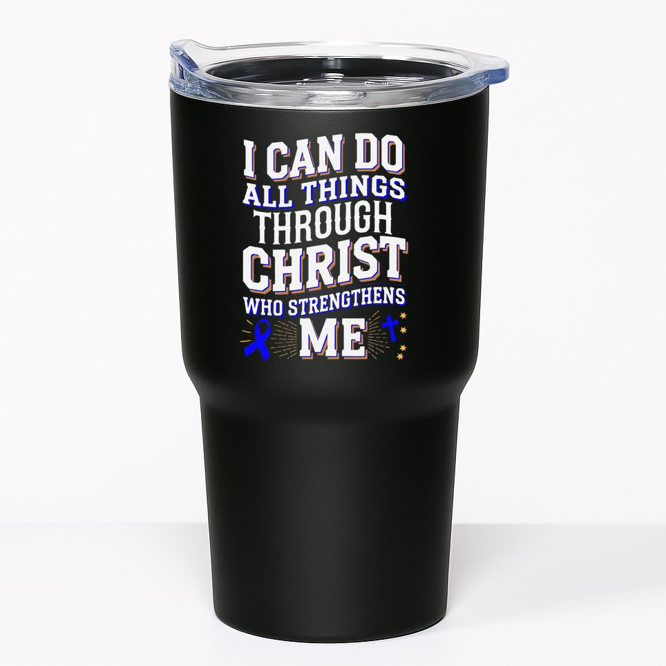 All Things Through Christ Juvenile Arthritis Awareness Tumbler