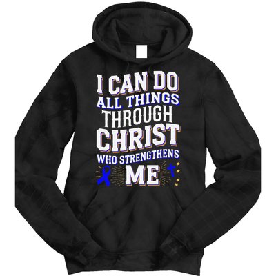 All Things Through Christ Juvenile Arthritis Awareness Tie Dye Hoodie