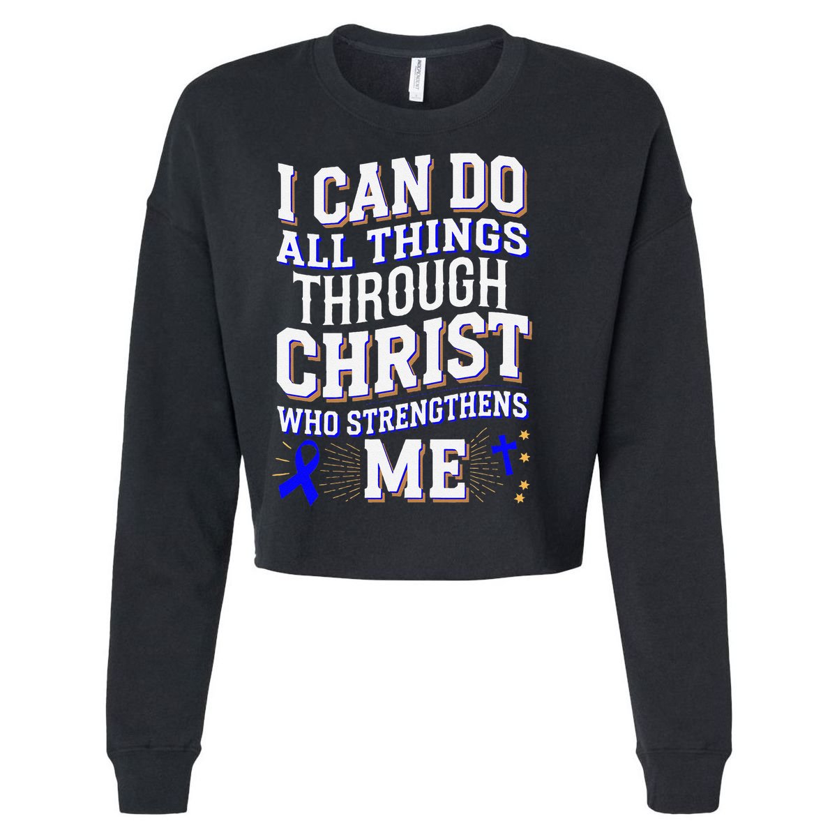All Things Through Christ Juvenile Arthritis Awareness Cropped Pullover Crew