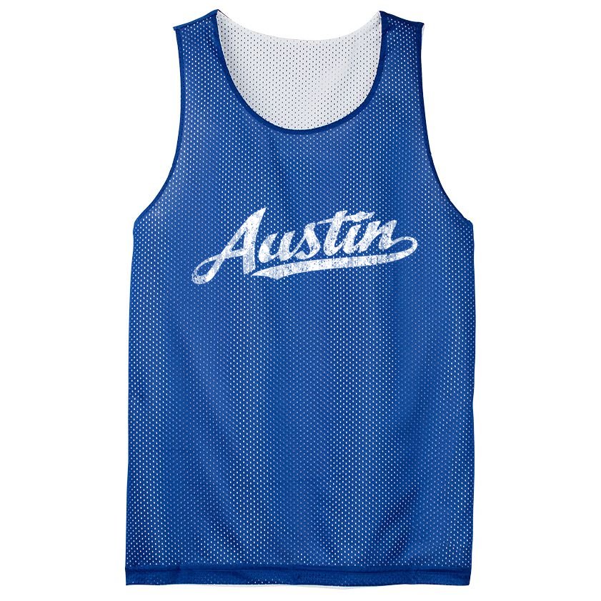 Austin Texas Tx Cute Gift Vintage Sports Script Retro Gift Tee Mesh Reversible Basketball Jersey Tank