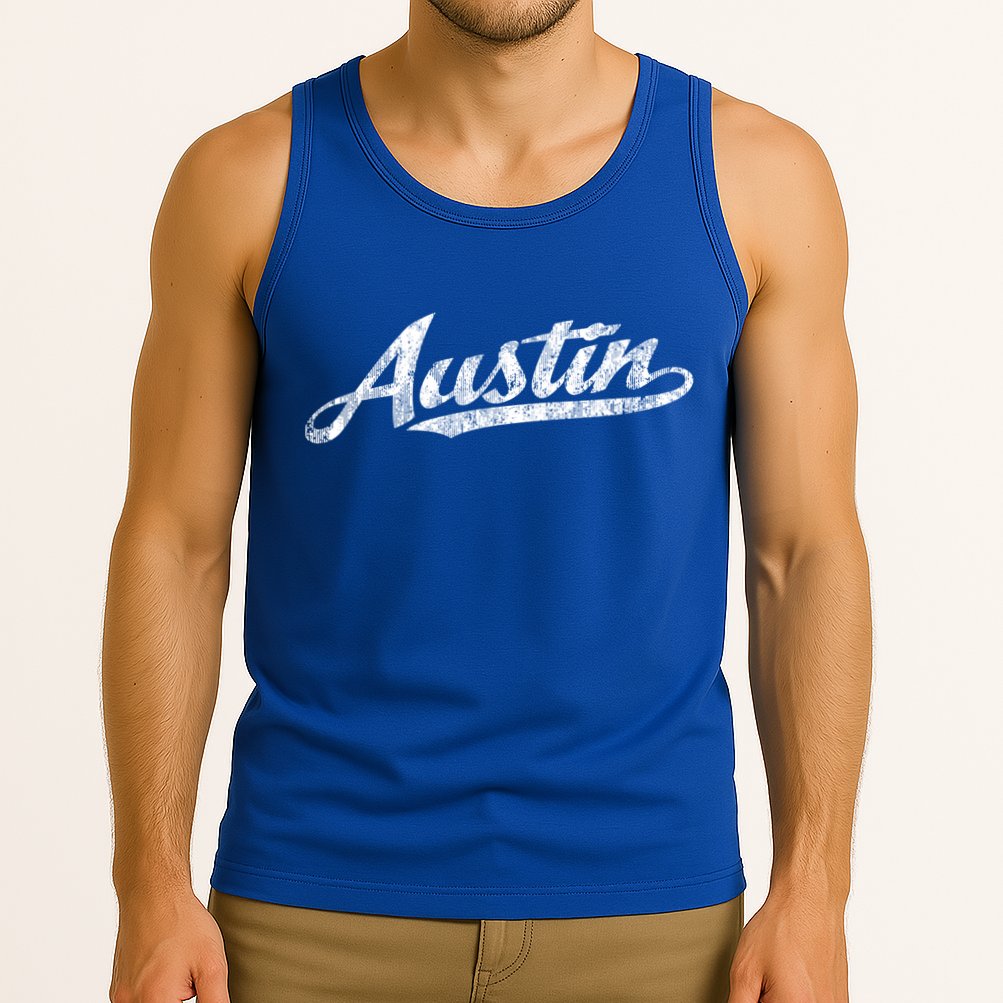 Austin Texas Tx Cute Gift Vintage Sports Script Retro Gift Tee Tank Top