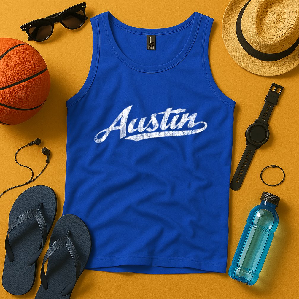 Austin Texas Tx Cute Gift Vintage Sports Script Retro Gift Tee Tank Top