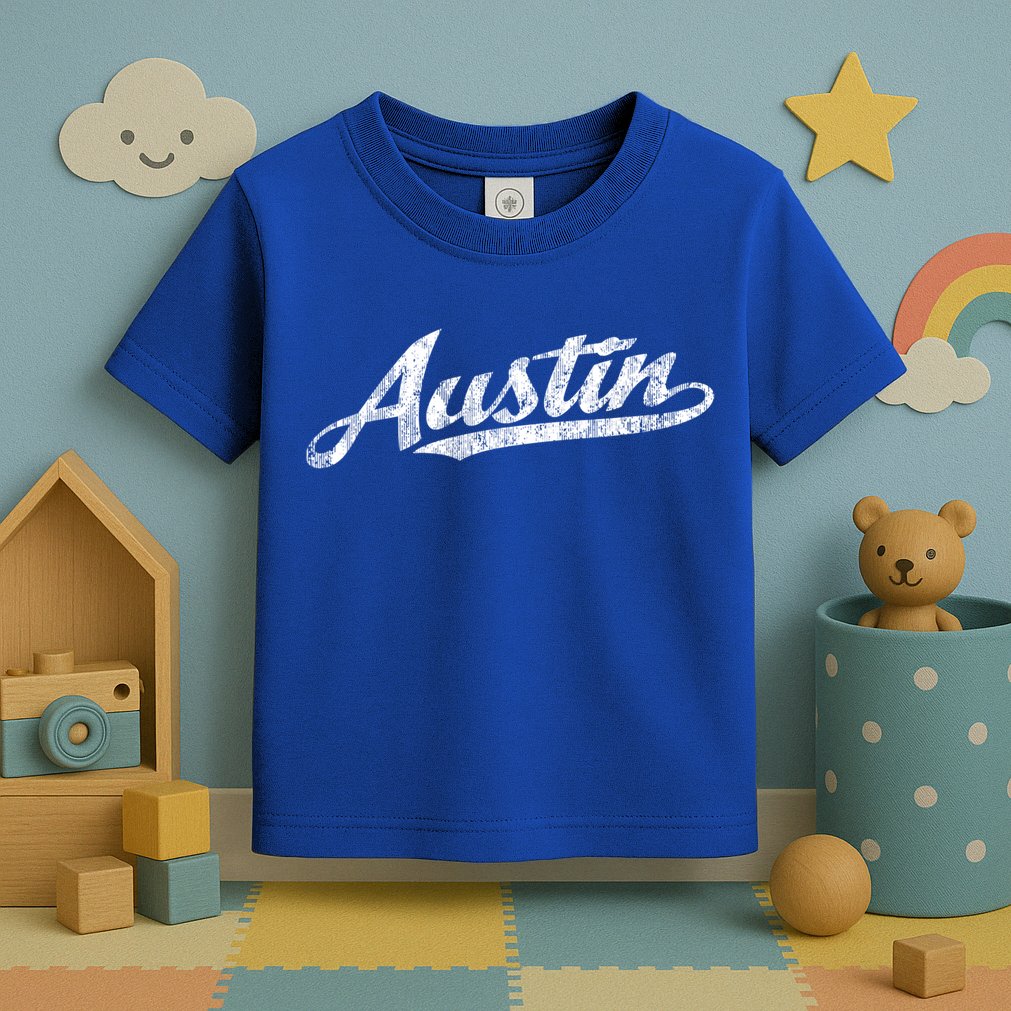 Austin Texas Tx Cute Gift Vintage Sports Script Retro Gift Tee Toddler T-Shirt