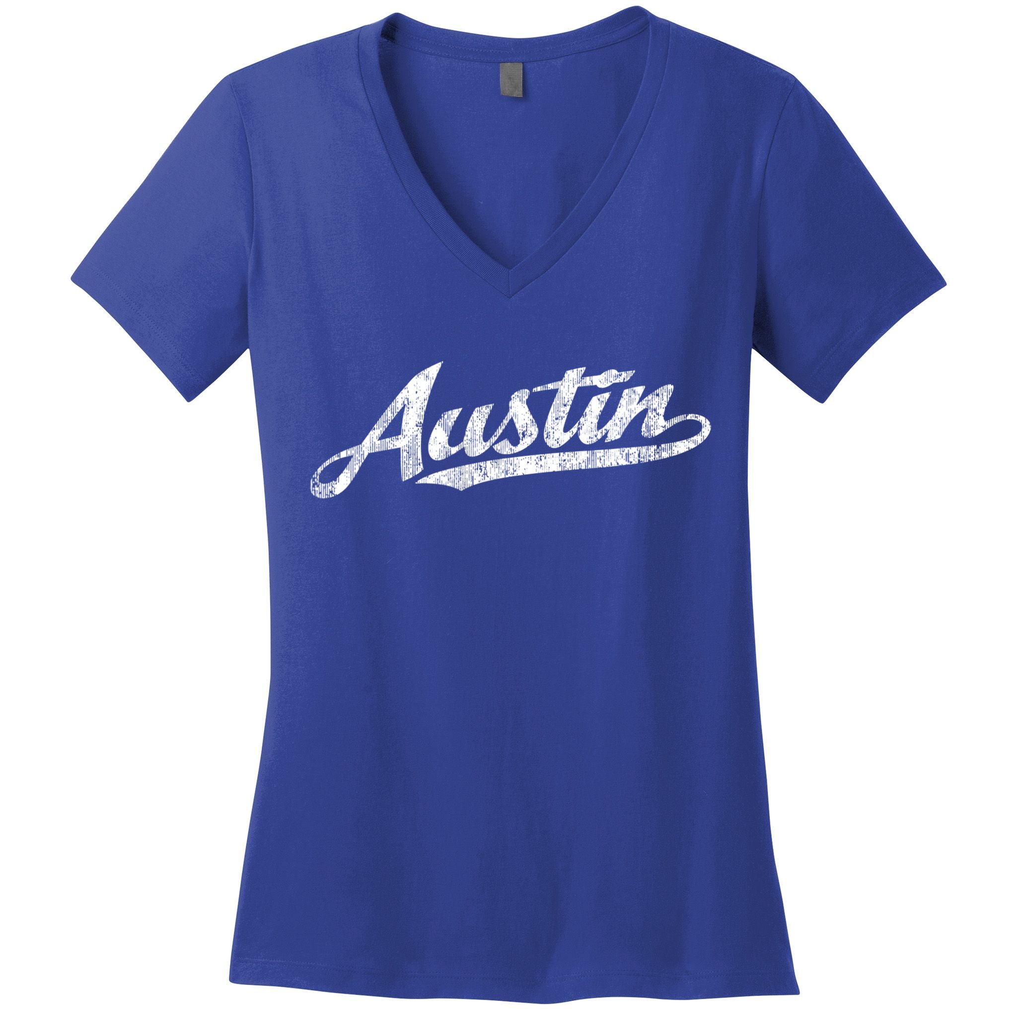 Austin Texas Tx Cute Gift Vintage Sports Script Retro Gift Tee Women's V-Neck T-Shirt
