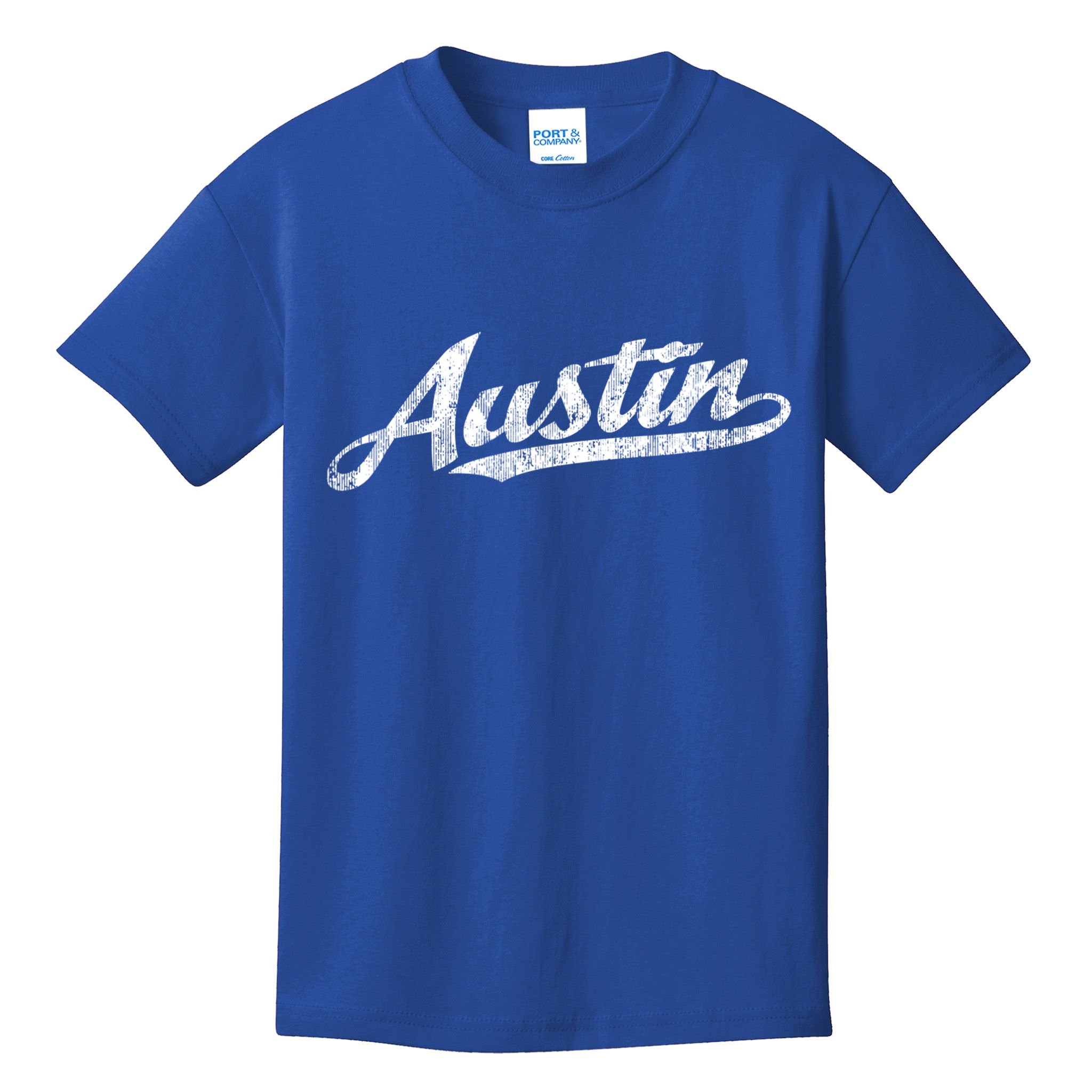 Austin Texas Tx Cute Gift Vintage Sports Script Retro Gift Tee Kids T-Shirt