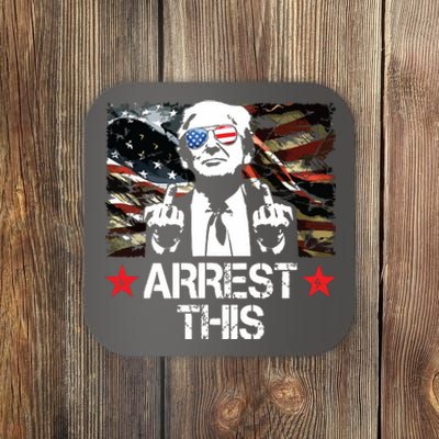 Arrest This Trump Fingers Pro Trump 2024 Coaster