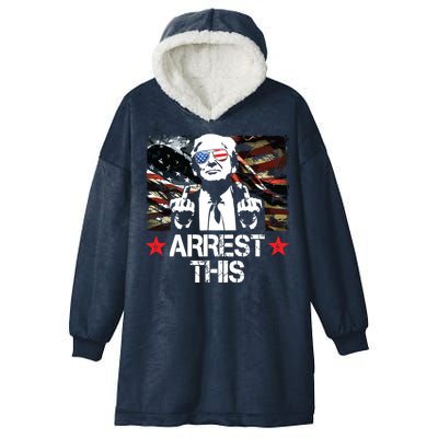 Arrest This Trump Fingers Pro Trump 2024 Hooded Wearable Blanket