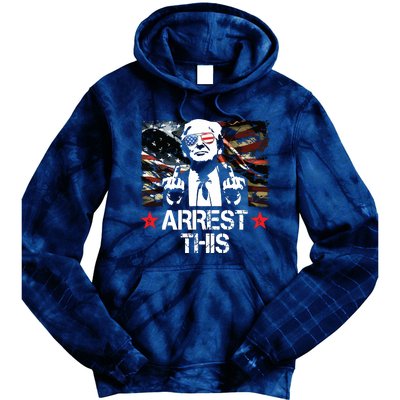 Arrest This Trump Fingers Pro Trump 2024 Tie Dye Hoodie