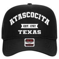 Atascocita Texas Tx Vintage Athletic Sports Established High Crown Mesh Back Trucker Hat