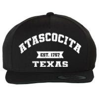 Atascocita Texas Tx Vintage Athletic Sports Established Wool Snapback Cap