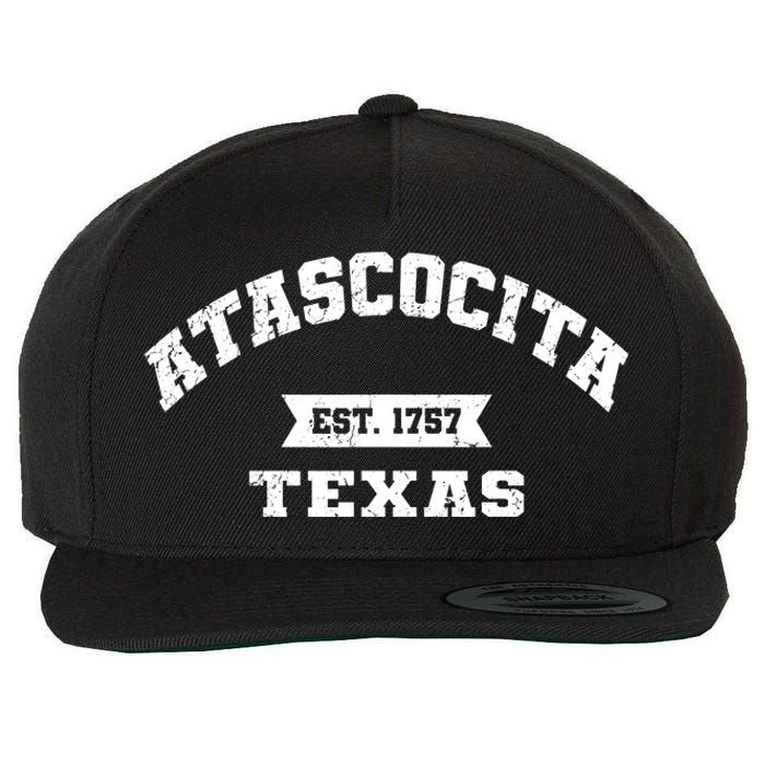 Atascocita Texas Tx Vintage Athletic Sports Established Wool Snapback Cap