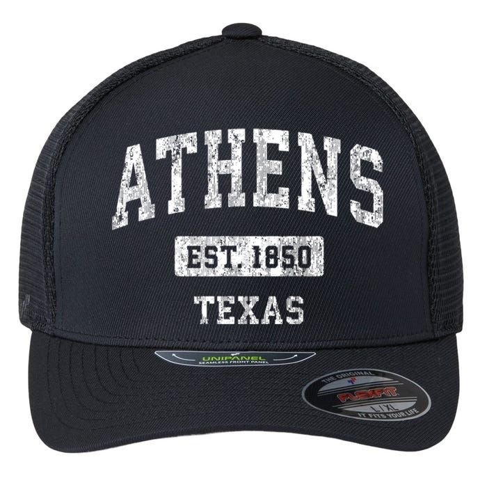 Athens Texas Tx Vintage Sports Established Flexfit Unipanel Trucker Cap