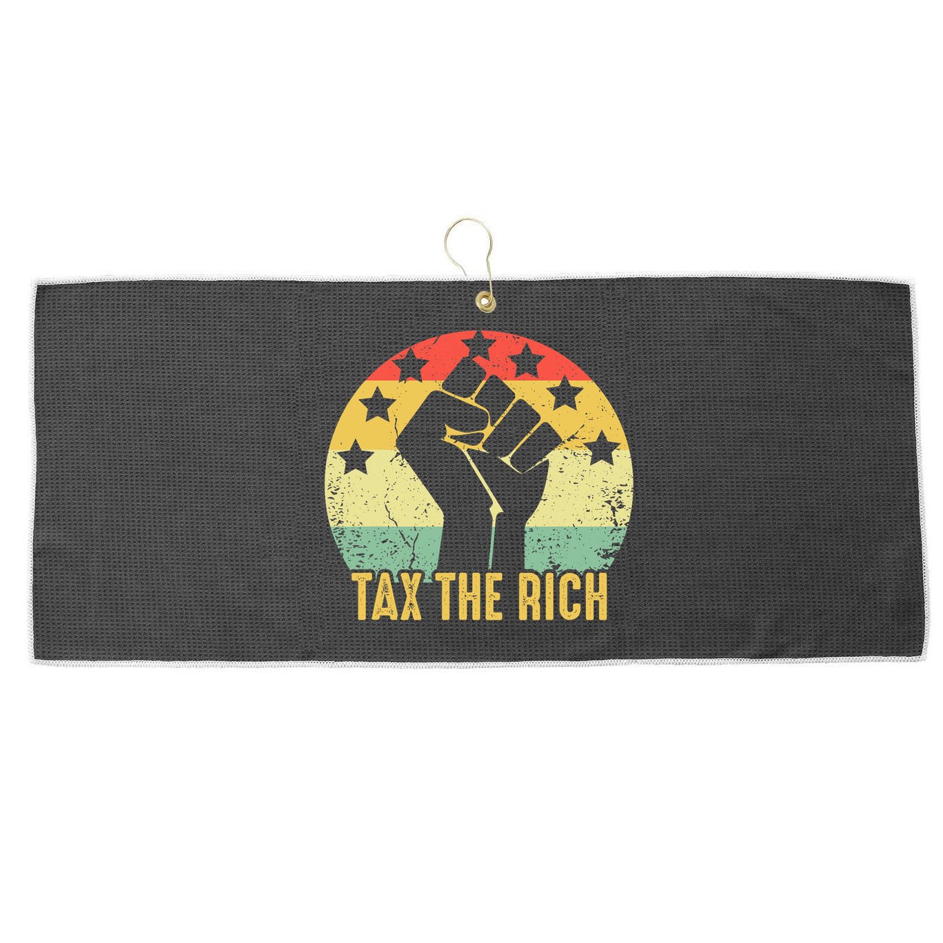 Aoc Tax The Rich Anti Capitalist Political Large Microfiber Waffle Golf Towel