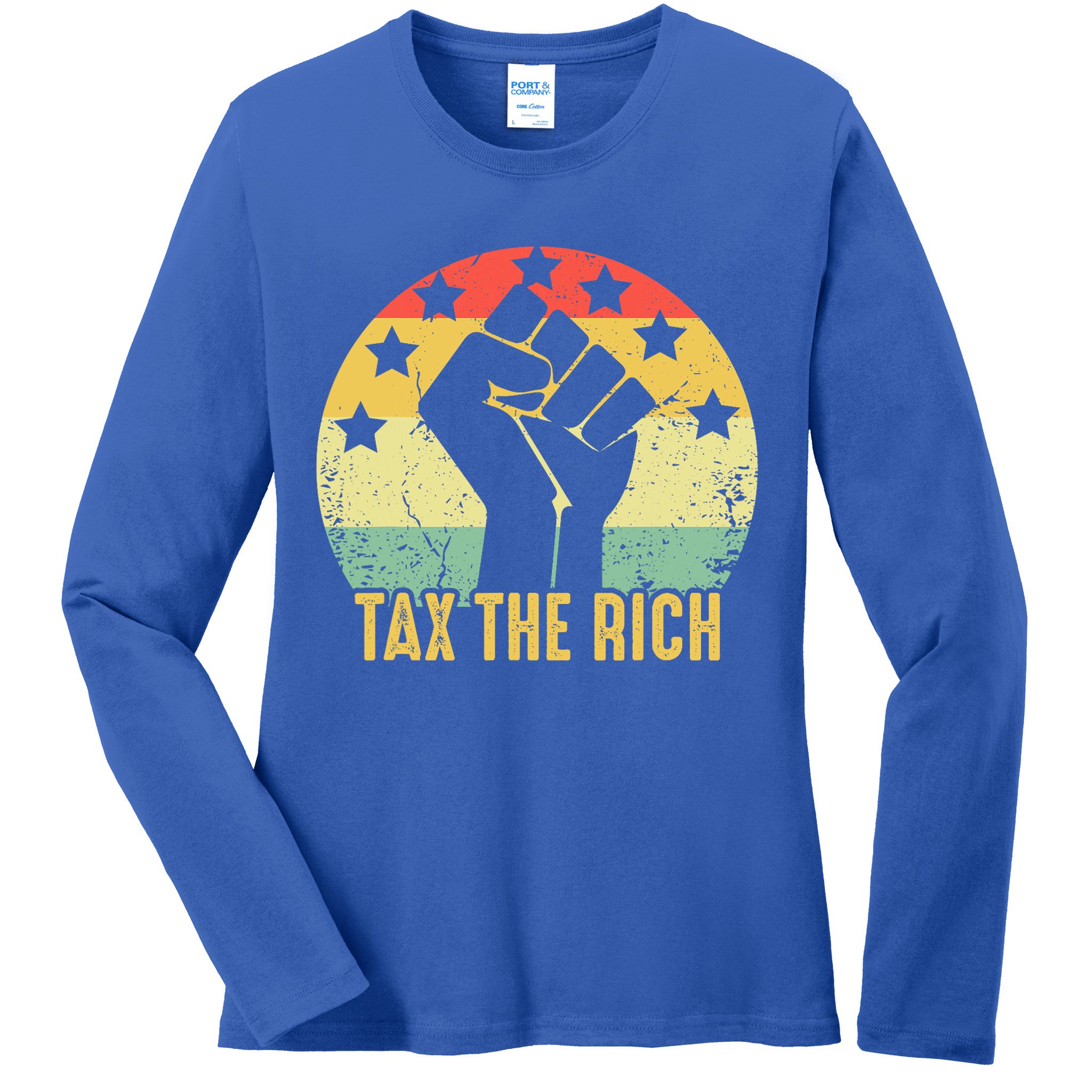Aoc Tax The Rich Anti Capitalist Political Ladies Long Sleeve Shirt
