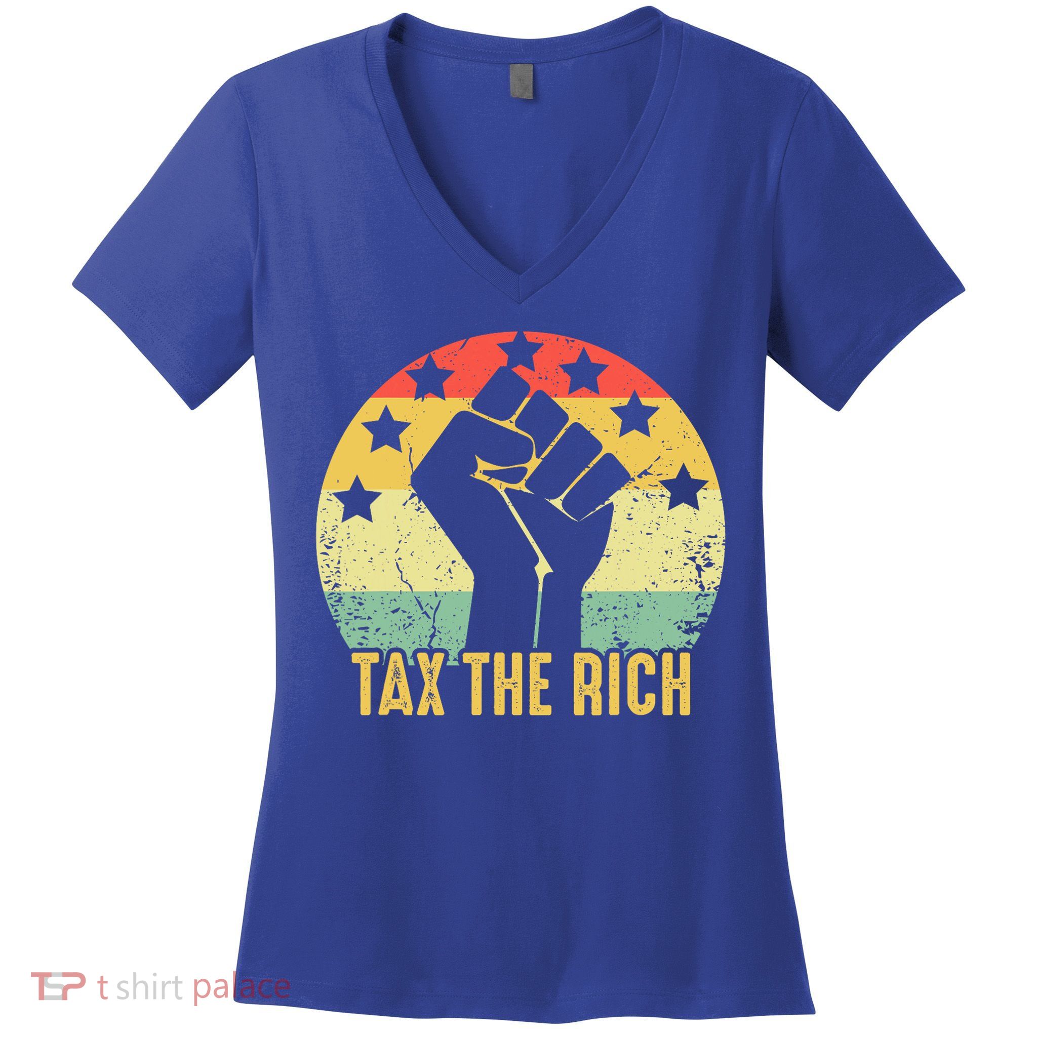 Aoc Tax The Rich Anti Capitalist Political Women's V-Neck T-Shirt