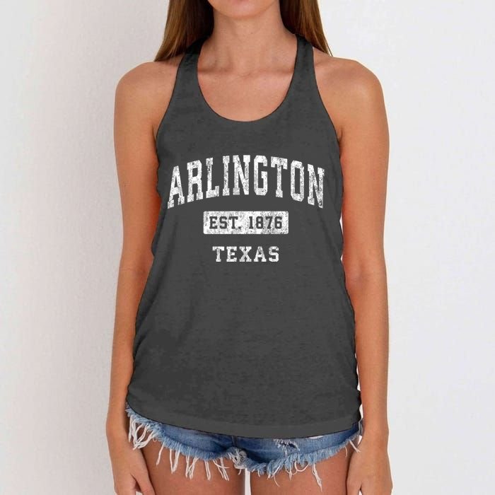 Arlington Texas Tx Vintage Established Sports Design Women's Knotted Racerback Tank