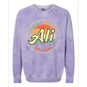 Ali The The Myth The Legend Personalized Name Meaningful Gift Colorblast Crewneck Sweatshirt