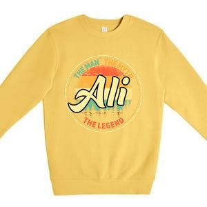 Ali The The Myth The Legend Personalized Name Meaningful Gift Premium Crewneck Sweatshirt