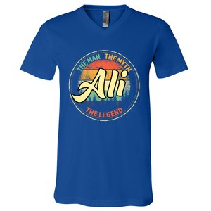 Ali The The Myth The Legend Personalized Name Meaningful Gift V-Neck T-Shirt