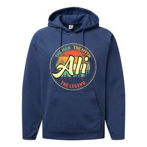 Ali The The Myth The Legend Personalized Name Meaningful Gift Performance Fleece Hoodie