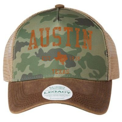 Austin Texas Tx Vintage Athletic Sports Design Legacy Tie Dye Trucker Hat