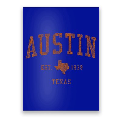 Austin Texas Tx Vintage Athletic Sports Design Poster