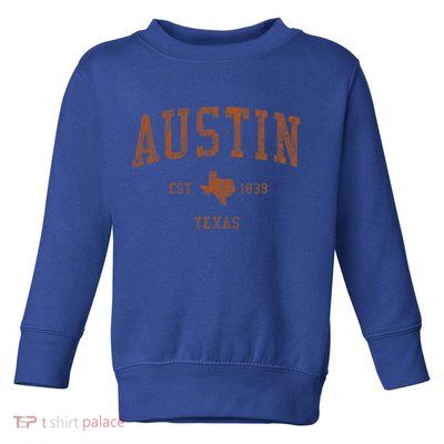 Austin Texas Tx Vintage Athletic Sports Design Toddler Sweatshirt