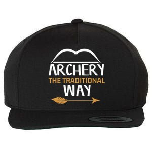 Archery The Traditional Way Bow Hunting Lover Gift Wool Snapback Cap