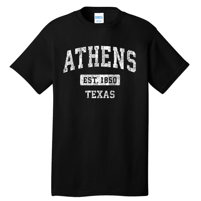 Athens Texas Tx Vintage Sports Established Tall T-Shirt