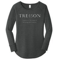 Anti Trump Treason TRE45ON Distressed Impeach Women's Perfect Tri Tunic Long Sleeve Shirt