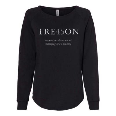 Anti Trump Treason TRE45ON Distressed Impeach Womens California Wash Sweatshirt