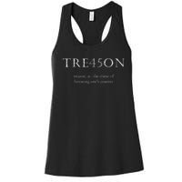 Anti Trump Treason TRE45ON Distressed Impeach Women's Racerback Tank