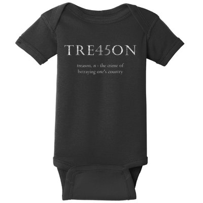 Anti Trump Treason TRE45ON Distressed Impeach Baby Bodysuit