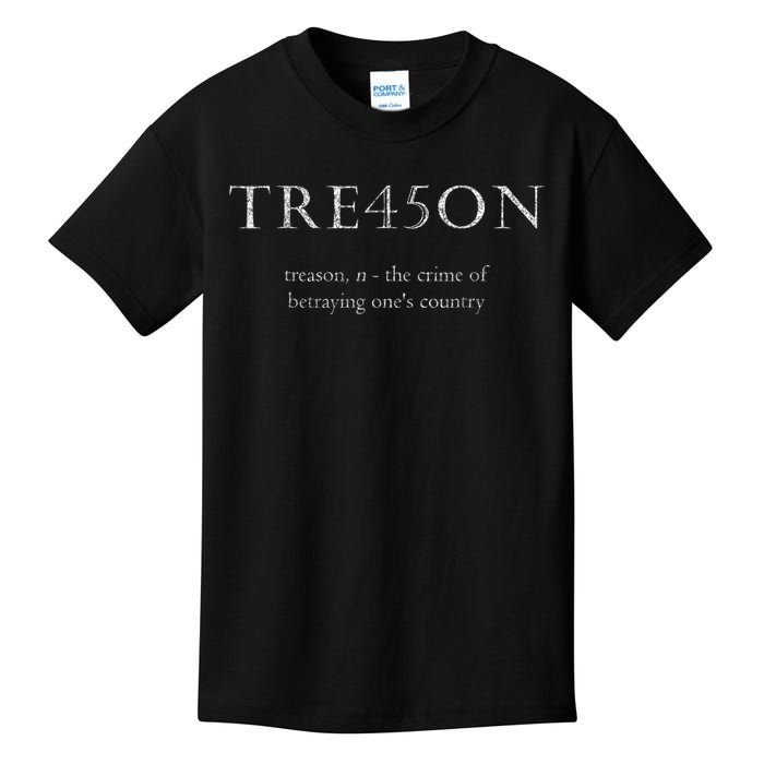 Anti Trump Treason TRE45ON Distressed Impeach Kids T-Shirt