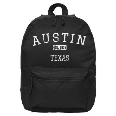 Austin Texas TX Vintage 16 in Basic Backpack