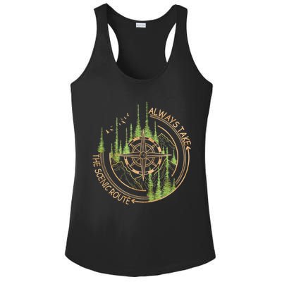 Always Take The Scenic Route Camping Travel Adventure Ladies PosiCharge Competitor Racerback Tank