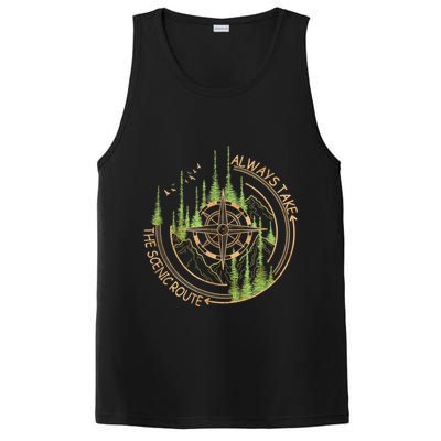 Always Take The Scenic Route Camping Travel Adventure PosiCharge Competitor Tank