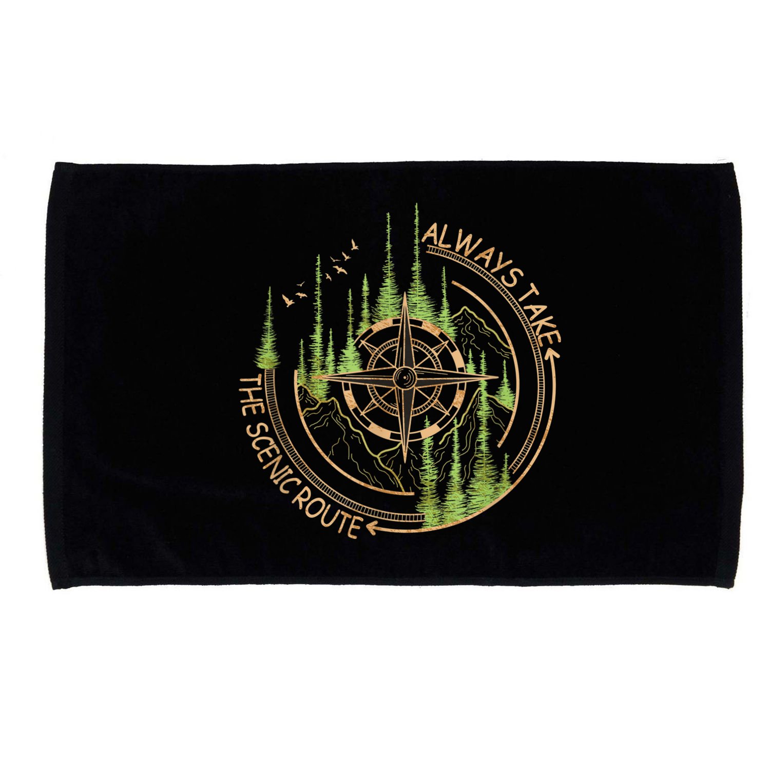 Always Take The Scenic Route Camping Travel Adventure Microfiber Hand Towel